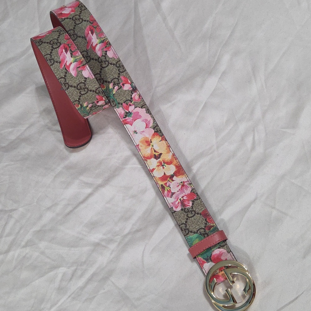 Gucci Blooms Floral Belt Pink Gold GG Buckle - Picture 10 of 16